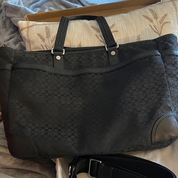 Coach Vintage Black Coach Diaper Bag or Large Work Bag Gorgeous Condition - Picture 7 of 11